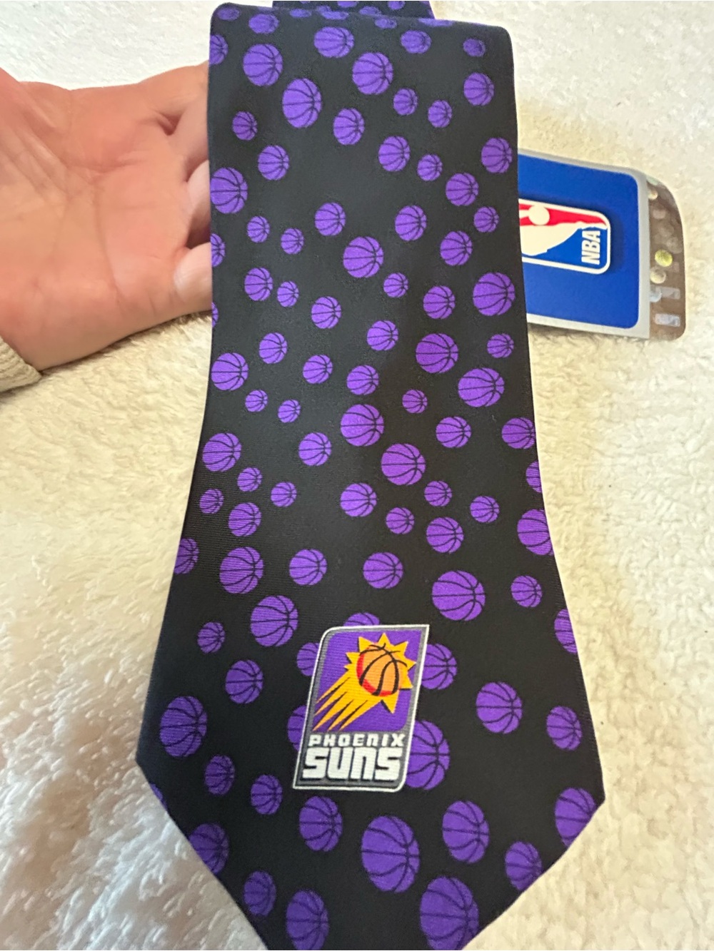 Ralph Marlin Phoenix Suns Black and Purple Basketball Necktie